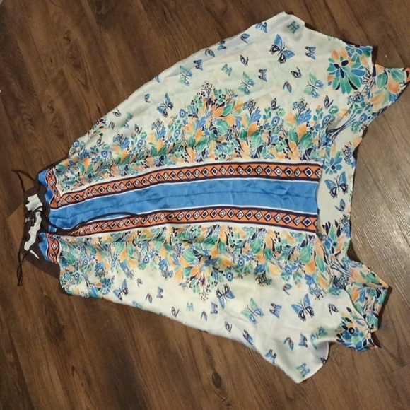 Allen B by Allen Shwartz Asymptomatic Butterfly Floral Handkerchief Dress A26 - Picture 1 of 6